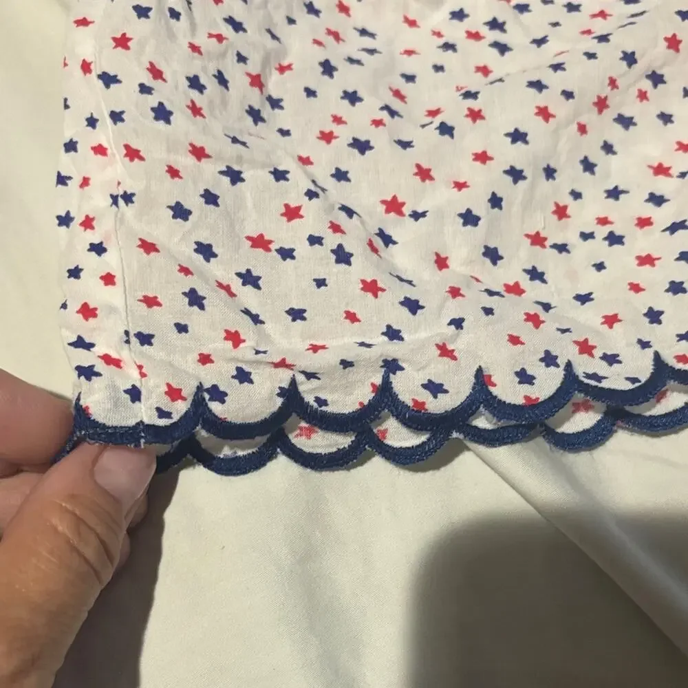 YoBaby 6 White Shorts w/ Red/Blue stars Pattern elastic waist tassle tie nwot